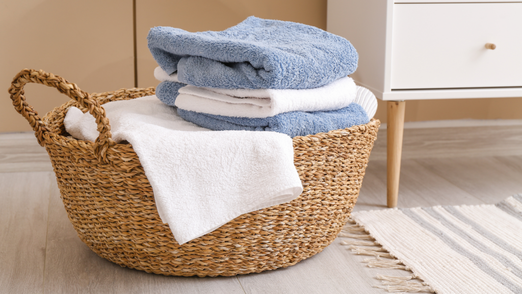 photo of folded laundry in basket