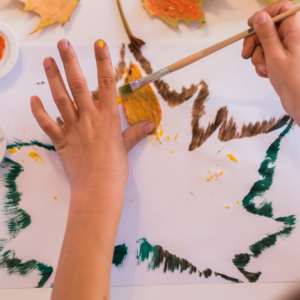photo of child making art