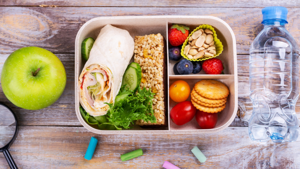 photo of lunch box with healthy foods