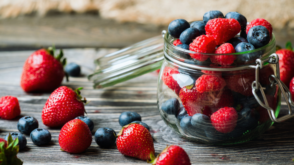 photo of berries in a jar