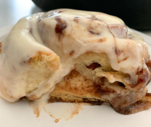 photo of inside of cinnamon roll