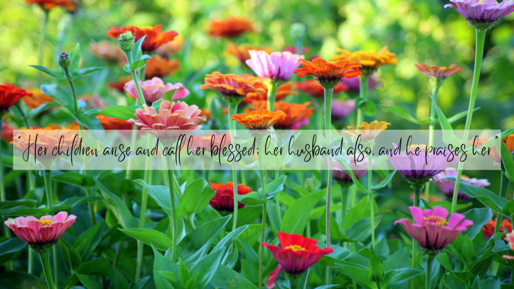 photo of flowers and proverbs 31:28