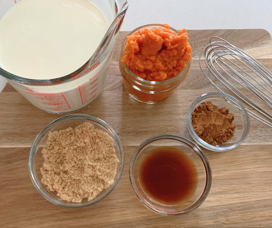 photo of ingredients for pumpkin spice creamer