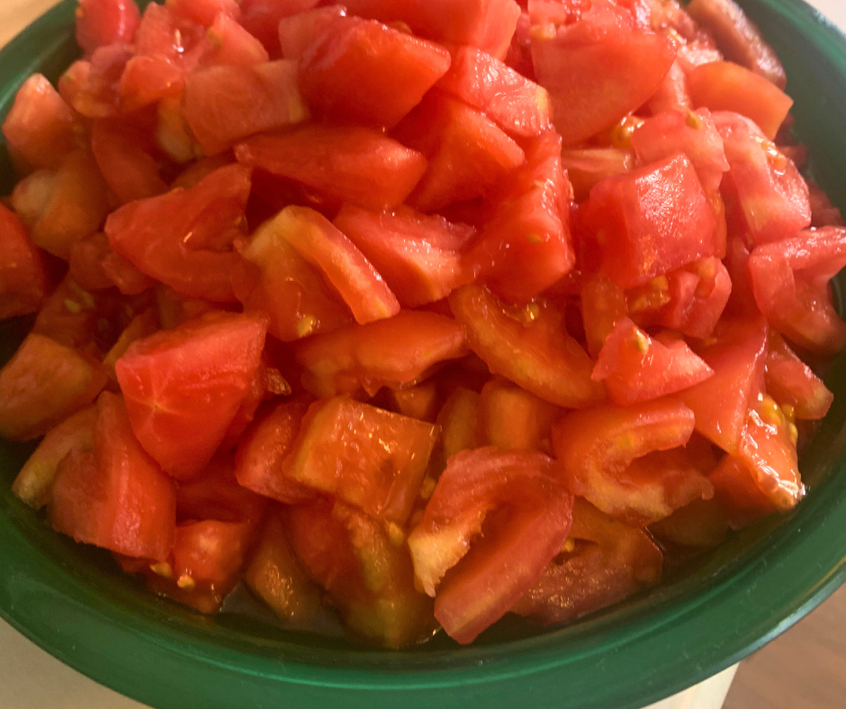 photo of diced tomatoes