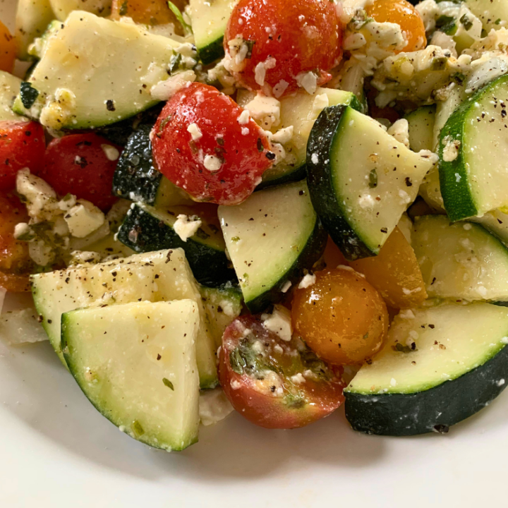 photo of tomato and zucchini salad