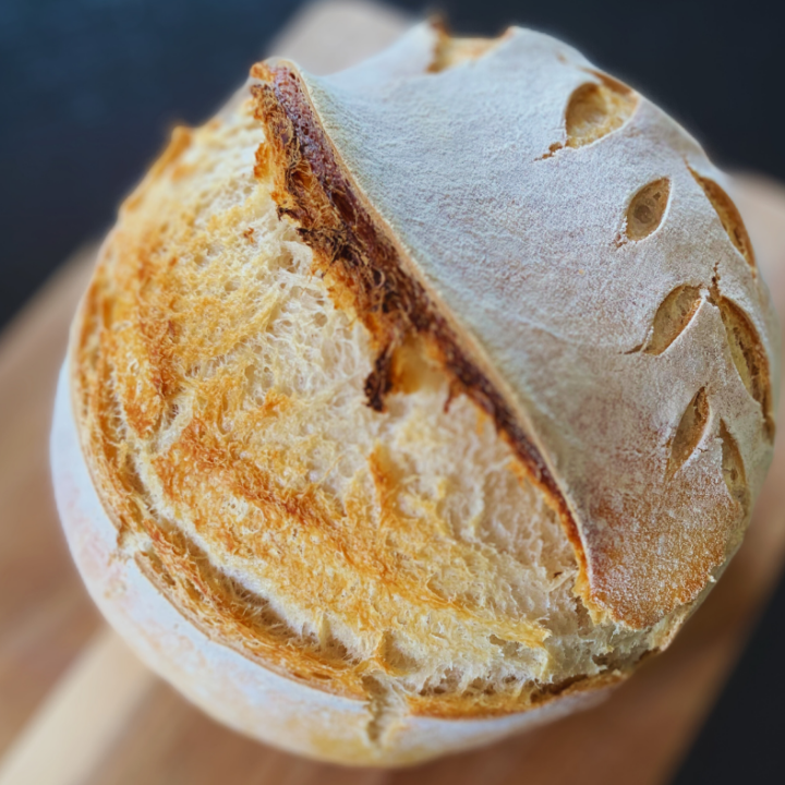 a photo of a sourdough boule