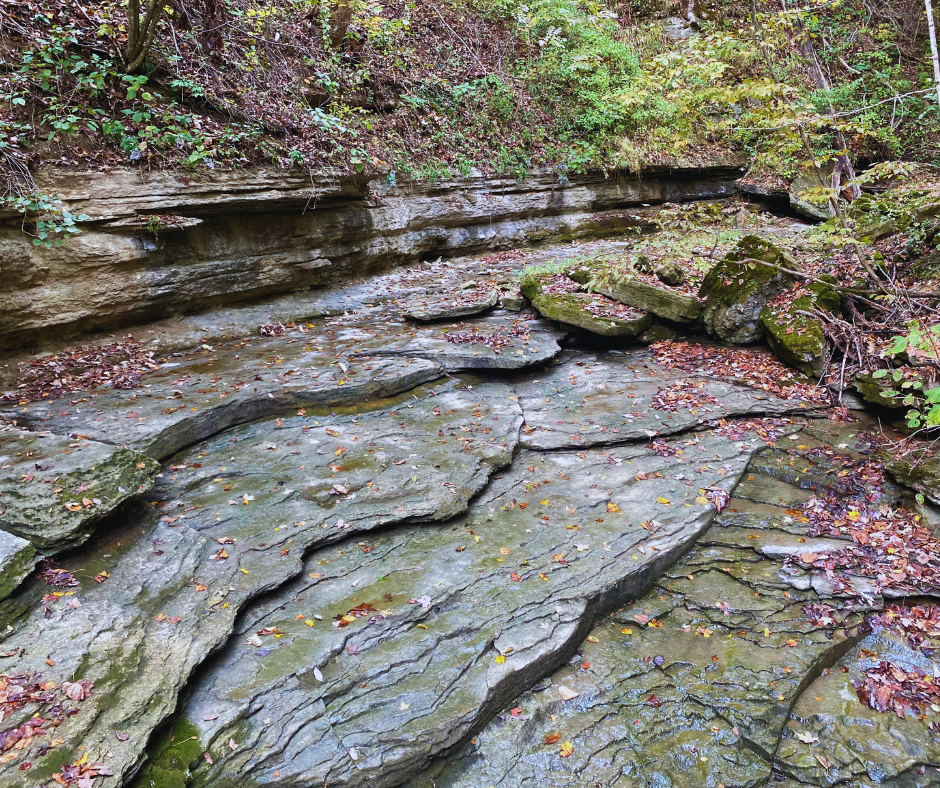 a photo of layers of rock